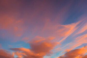 Fototapeta na wymiar sunset in the sky, generative ai