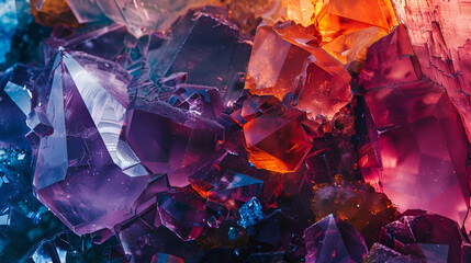 multi-colored crystals background of large crystals