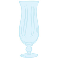 Illustrated empty hurricane cocktail glass