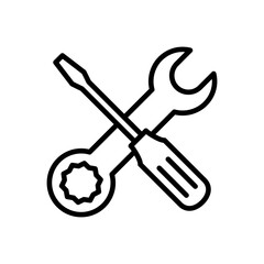Repair tools icon vector. tool icon vector. setting icon vector. Wrench and screwdriver. support, Service