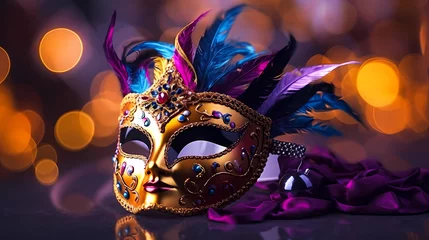 Gordijnen Venetian masquerade mask, carnival mask © ma