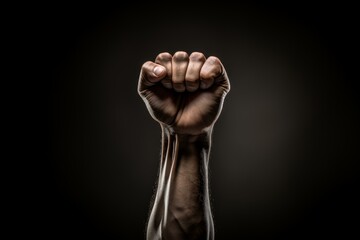Indistinct Raised fist blurry. Revolution begins with a raised and courageous fist. Generate AI - obrazy, fototapety, plakaty