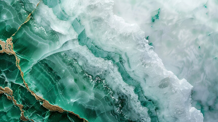 background emerald fluid color with gold with place for text