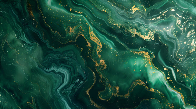 background emerald color with gold with place for text