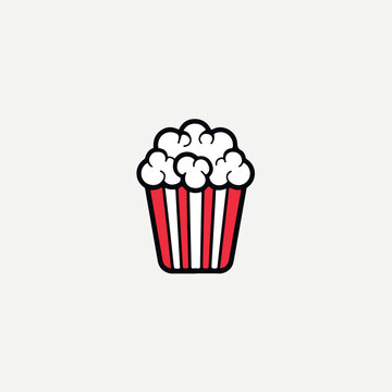 Popcorn in cartoon, doodle style. Image for t-shirt, web, mobile apps and ui. Isolated 2d vector illustration in logo, icon, sketch style, Eps 10. AI Generative