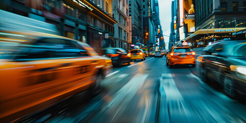 City Lights Speed: A High-Velocity Urban Night with Streaking Lights. Generative AI.