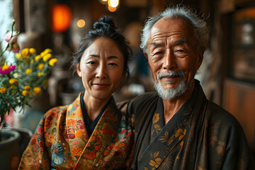 Portrait of a Happy Senior Asian Couple