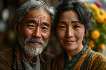 Portrait of a Happy Senior Asian Couple