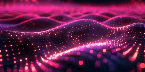 Techy dynamic background with moving dots and wavelike particles for design seamless background. Concept Motion Graphics, Dynamic Background, Tech Design, Moving Dots, Wavelike Particles