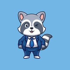 Manager Raccoon Cute Cartoon