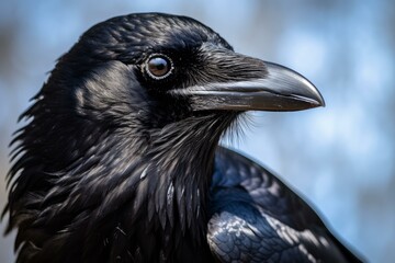 Fototapeta premium Majestic Raven bird fly. Nature crow bird. Generate Ai