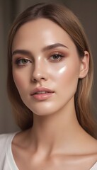 Fototapeta premium European woman blonde model. Cosmetics and care. Beauty and health.