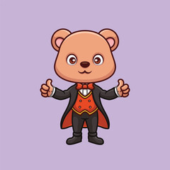 Magician Bear Cute Cartoon Character
