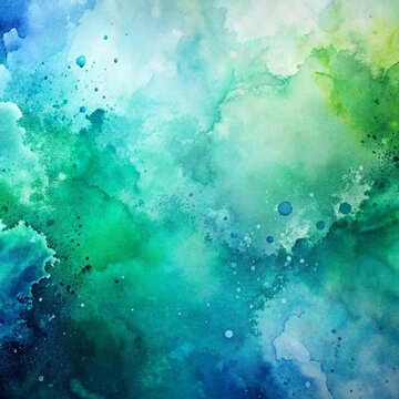 Abstract watercolor paint background by teal color for creative design projects