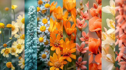 Flower Collage Template: A Lovely Template with Flower Shapes and Botanical Theme for Making Collages