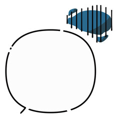 どんよりとした破線のシンプルな吹き出し