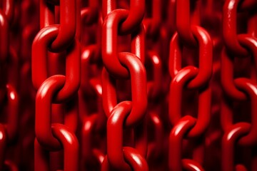 Vibrant Red chain texture. Abstract design metal. Generate Ai