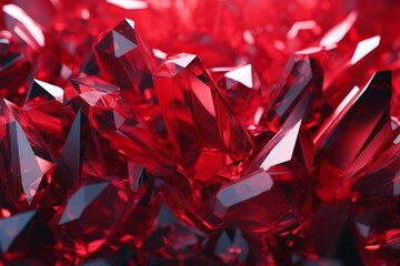 Brilliant Red crystal surface. Crimson precious sparkling stone gem brilliant. Generate ai