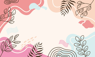 Flat abstract floral leaves background