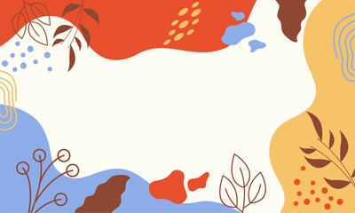 Flat abstract floral leaves background