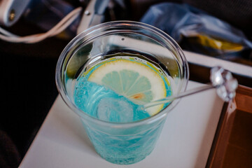 Drinks on plane.