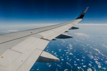 Fototapeta na wymiar View from window of plane.