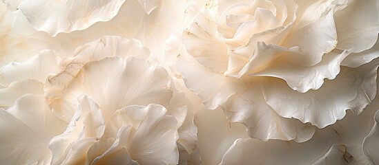 Fototapeta premium A detailed view of a sizable white flower showcasing its elegant petals in alabaster tones.