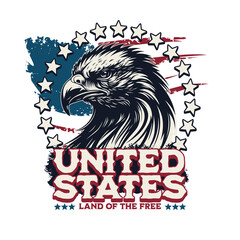 Patriotic United States Logo Illustration Clipart Derivative AI Art