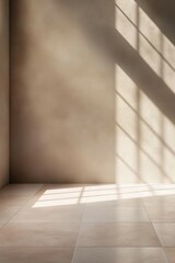 Sunlight Casting Shadows on Beige Wall and Floor