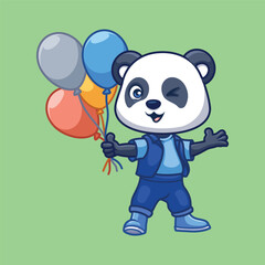 Birthday Panda Cute Cartoon