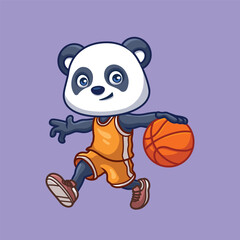 Basketball Panda Cute Cartoon