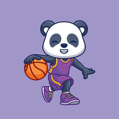 Basketball Panda Cute Cartoon