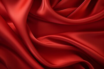 Obraz premium Lustrous Red silk background. Satin fabric. Generate Ai