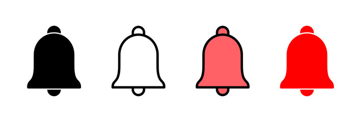 Bell Icon vector illustration. Notification sign and symbol for web site design - obrazy, fototapety, plakaty