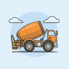 Cement mixer truck illustration 