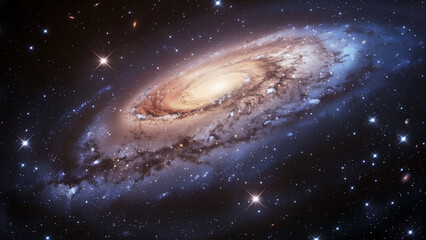 Fototapeta premium Stellar Solitude: A Galaxy Wallpaper with a Few Stars