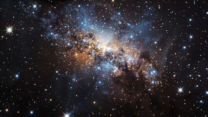 Cosmic Minimalism: A Few Stars in a Galaxy Wallpaper - obrazy, fototapety, plakaty