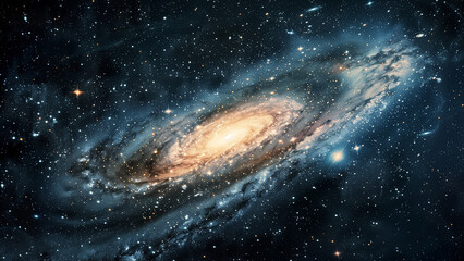 Cosmic Minimalism: A Few Stars in a Galaxy Wallpaper - obrazy, fototapety, plakaty