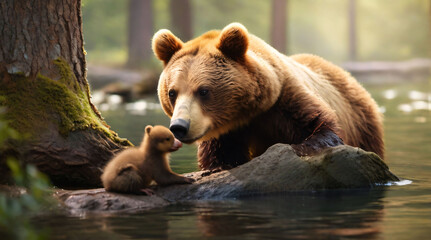 Obraz premium brown bear cub