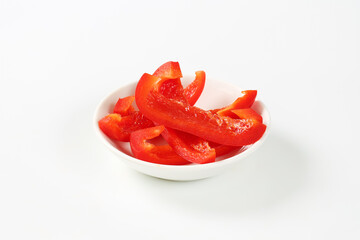 Slices of red bell pepper - 746174941