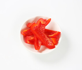 Slices of red bell pepper - 746174950