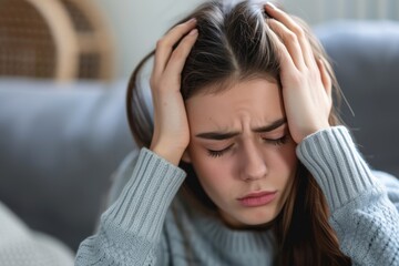 Young woman experiencing a headache
