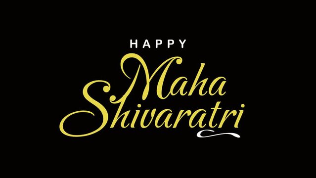 Happy Maha Shivaratri Text Animation. Great for Happy Maha Shivaratri Celebrations, for banner, social media feed wallpaper stories.