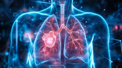 Innovative lung cancer treatment with nanobots in a high tech lab setting