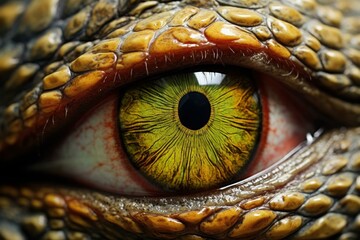 Intricate Reptilian eye closeup. Animal wildlife. Generate Ai