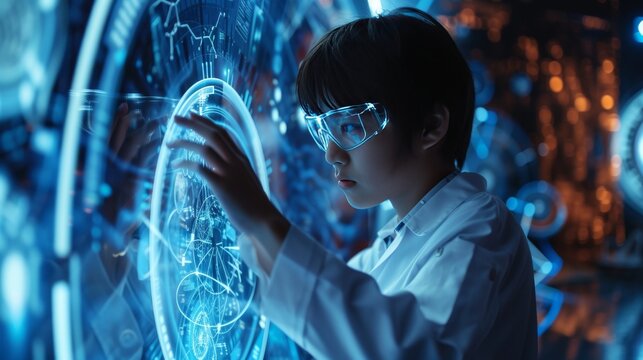 Create a backdrop background displaying a surreal fusion of quantum technology and cryptography, using dramatic shadows and lighting to emphasize the mysteriously complex dynamic