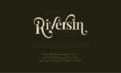 Riversin creative geometric modern urban alphabet font. Digital abstract futuristic, fashion, sport, minimal technology typography. Simple numeric vector illustration