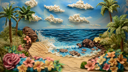 Beach Landscape Art Sculpture