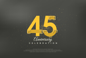 Anniversary number modern, premium vector background for 45th anniversary. Premium vector for poster, banner, celebration greeting.