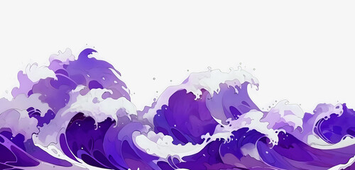 Stylized Purple Waves Illustration. A vibrant and artistic depiction of waves in shades of purple, ideal for creative projects and modern decor.
